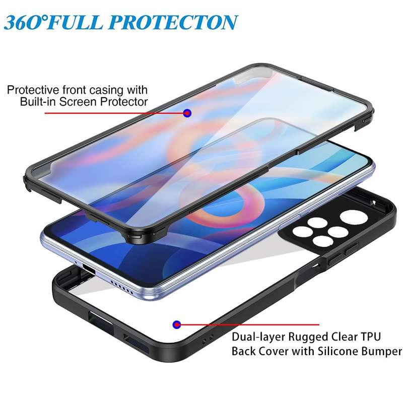For Xiaomi Redmi Note 11 Acrylic + TPU 360 Degrees Full Coverage Phone Case(Black)
