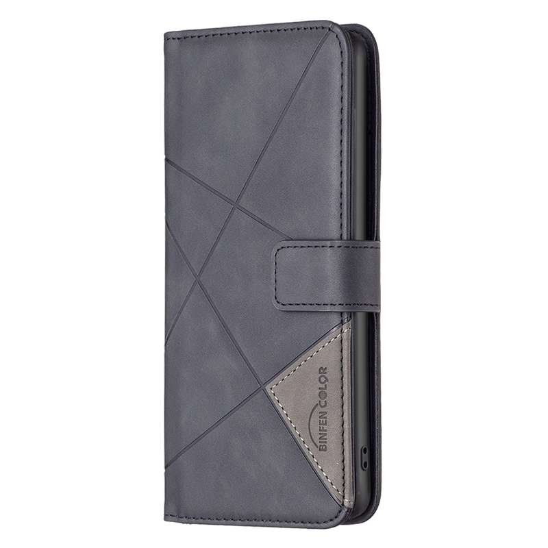 For Sony Xperia 5 III BF05 Magnetic Buckle Rhombus Texture Leather Phone Case(Black)