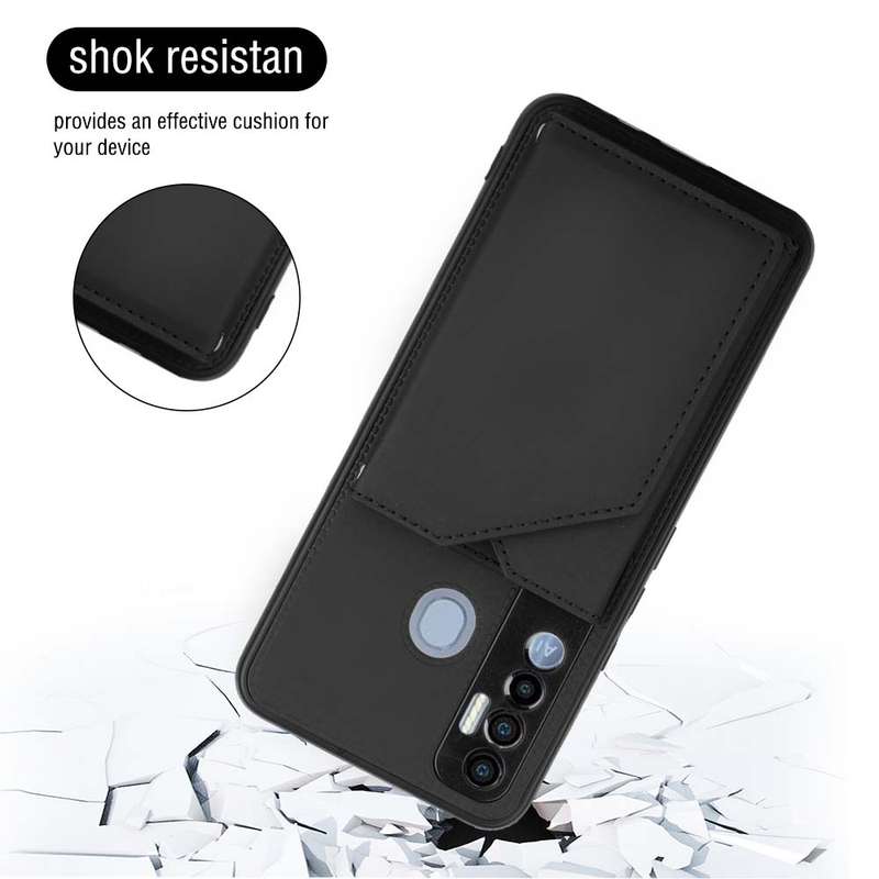 For Tecno Spark 7 Pro Skin Feel PU + TPU + PC Phone Case(Black)