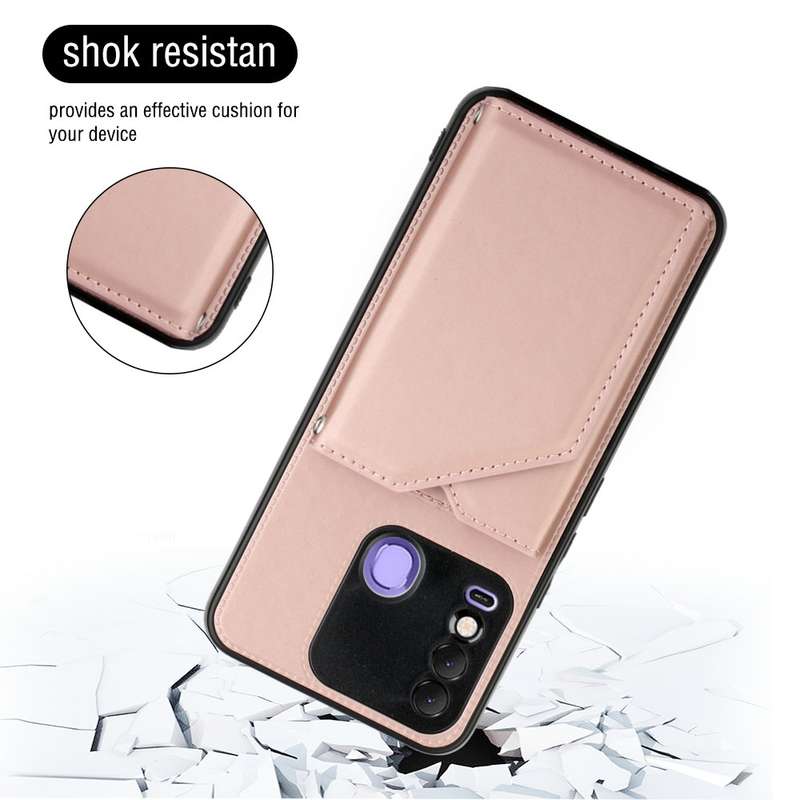 For Tecno Spark 8 Skin Feel PU + TPU + PC Phone Case(Rose Gold)