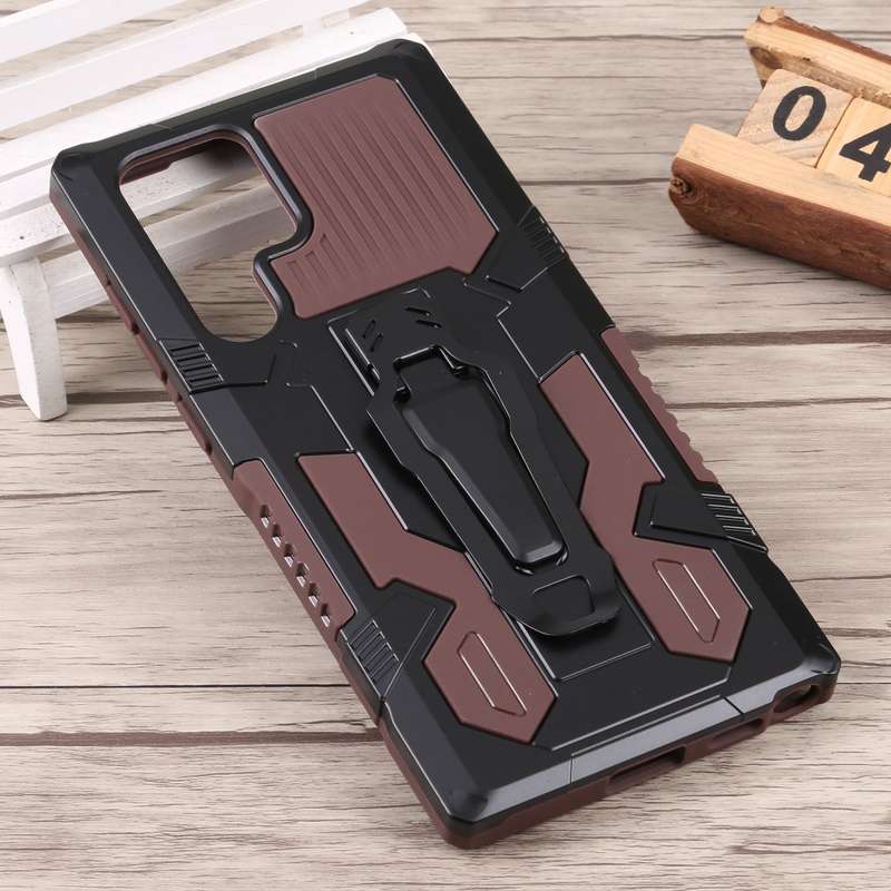 For Samsung Galaxy S22 Ultra 5G Lanyard Mecha Armor Kickstand PC + TPU Phone Case(Black)
