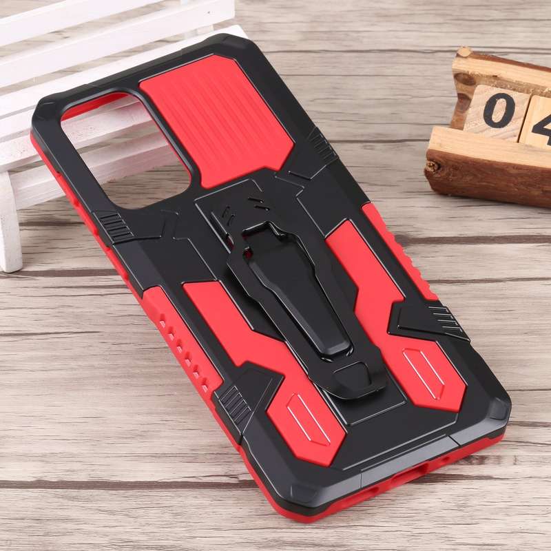For Samsung Galaxy A73 5G Lanyard Mecha Armor Kickstand PC + TPU Phone Case(Grey)