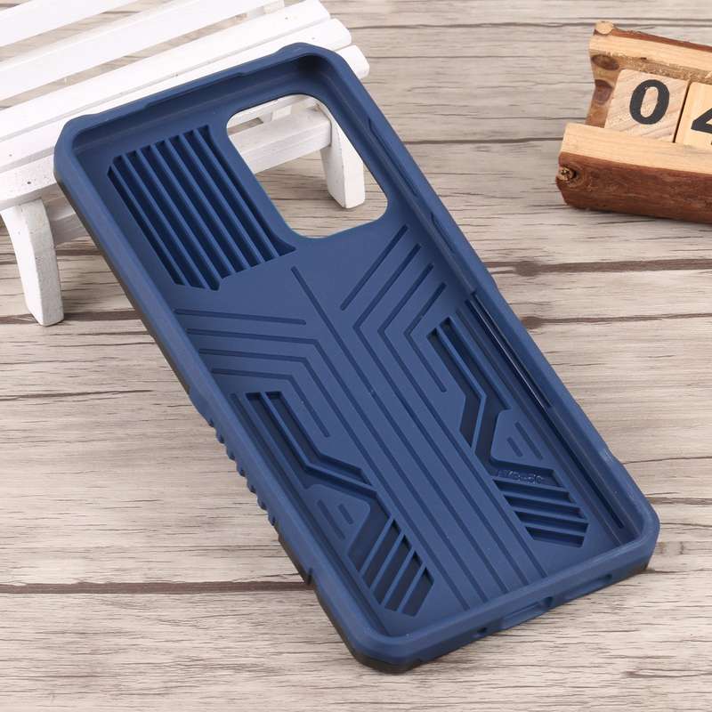 For Samsung Galaxy A73 5G Lanyard Mecha Armor Kickstand PC + TPU Phone Case(Grey)