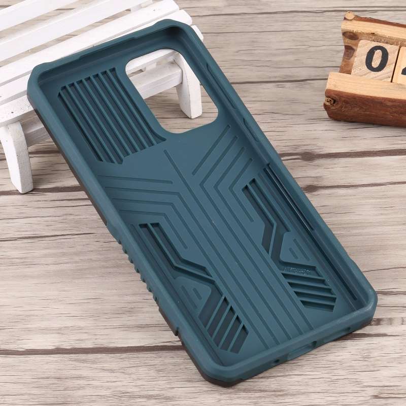 For Samsung Galaxy A73 5G Lanyard Mecha Armor Kickstand PC + TPU Phone Case(Grey)