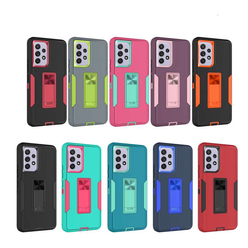 For Samsung Galaxy A53 5G Magnetic Holder Phone Case(Black + Orange)