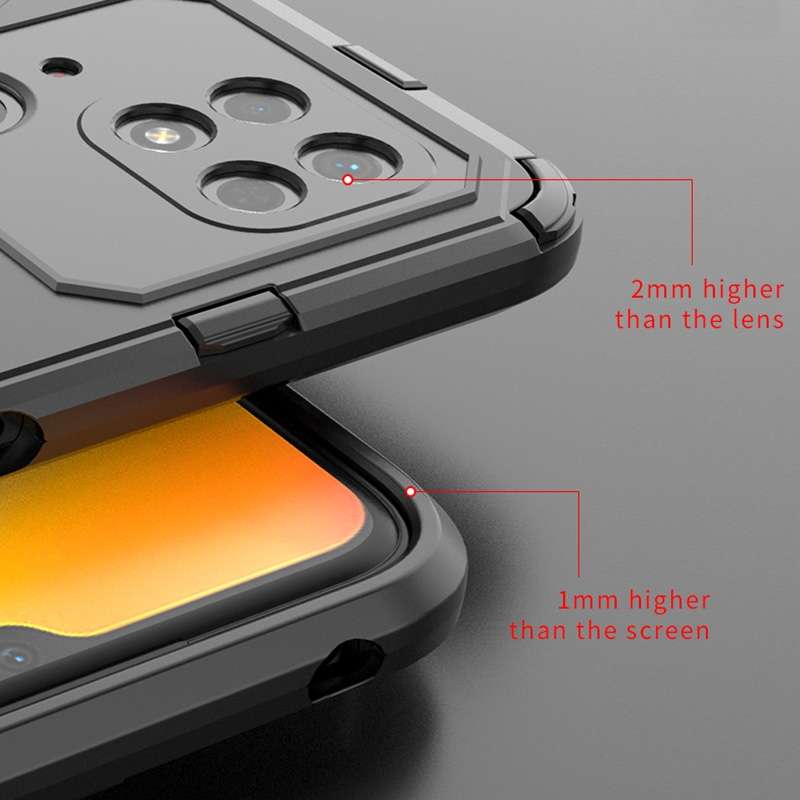 For Xiaomi Redmi 10C 4G Punk Armor PC + TPU Phone Case with Holder(Black)