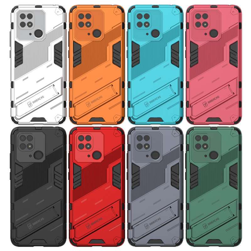 For Xiaomi Redmi 10C 4G Punk Armor PC + TPU Phone Case with Holder(Black)