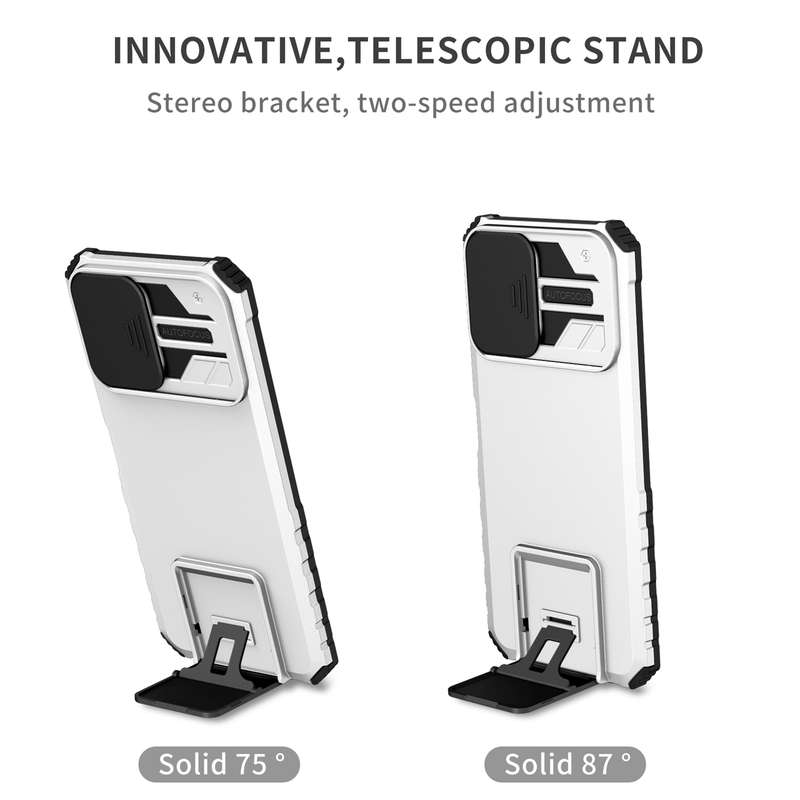 For vivo Y15s / Y15a Stereoscopic Holder Sliding Camshield Phone Case(Blue)