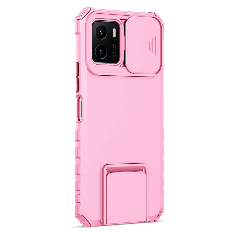 For vivo Y15s / Y15a Stereoscopic Holder Sliding Camshield Phone Case(Blue)