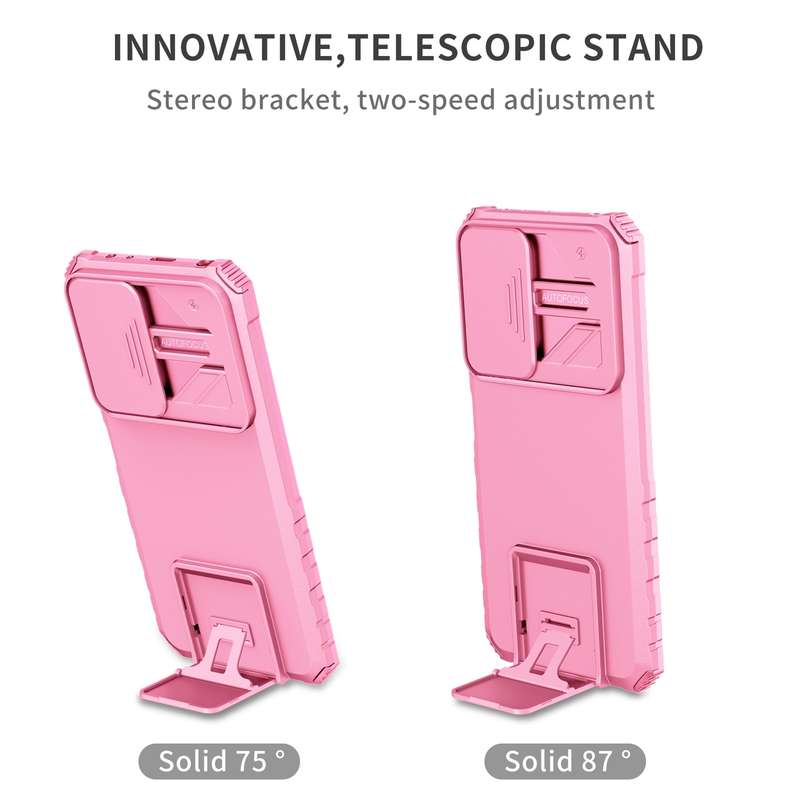 For Xiaomi Redmi Note 10 Pro 4G Stereoscopic Holder Sliding Camshield Phone Case(White)