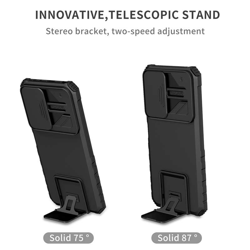 For Xiaomi Redmi Note 10 Pro 4G Stereoscopic Holder Sliding Camshield Phone Case(White)