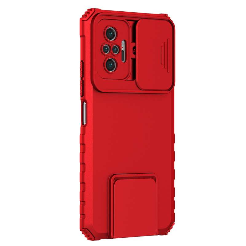 For Xiaomi Redmi Note 10 Pro 4G Stereoscopic Holder Sliding Camshield Phone Case(Green)