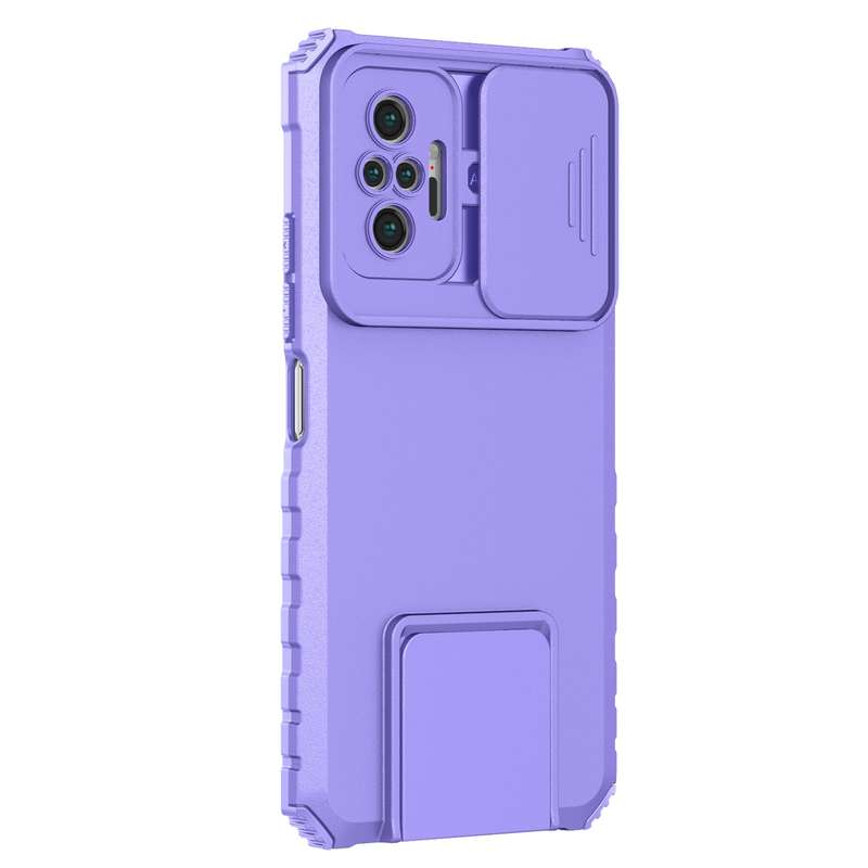 For Xiaomi Redmi Note 10 Pro 4G Stereoscopic Holder Sliding Camshield Phone Case(Green)