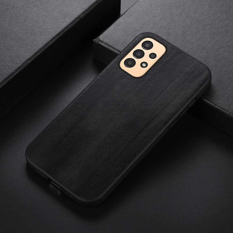 For Samsung Galaxy A13 4G Yellow Cow Texture PU Phone Case(Coffee)