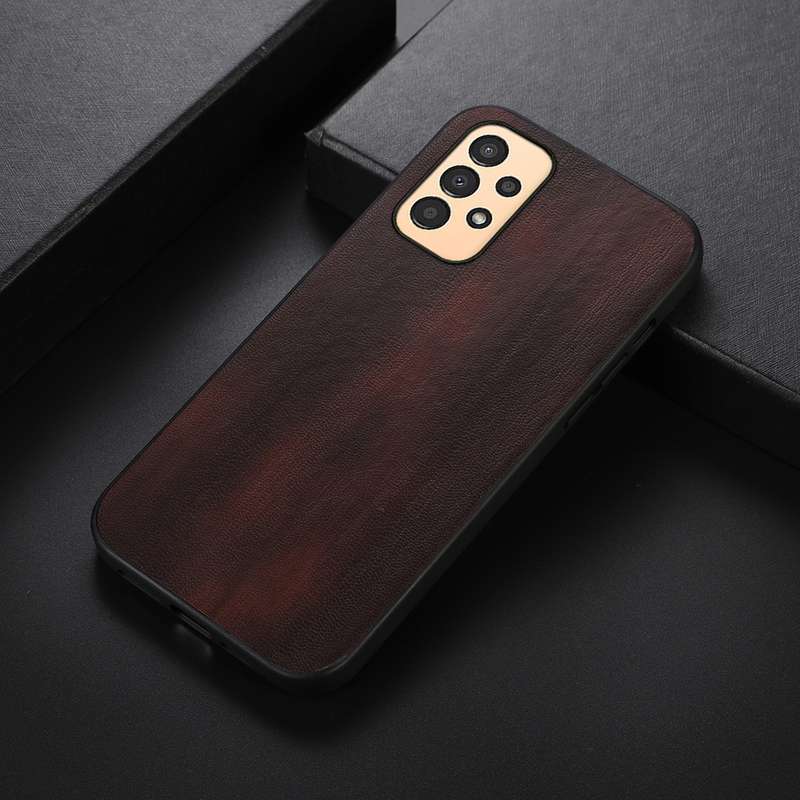 For Samsung Galaxy A13 4G Yellow Cow Texture PU Phone Case(Coffee)