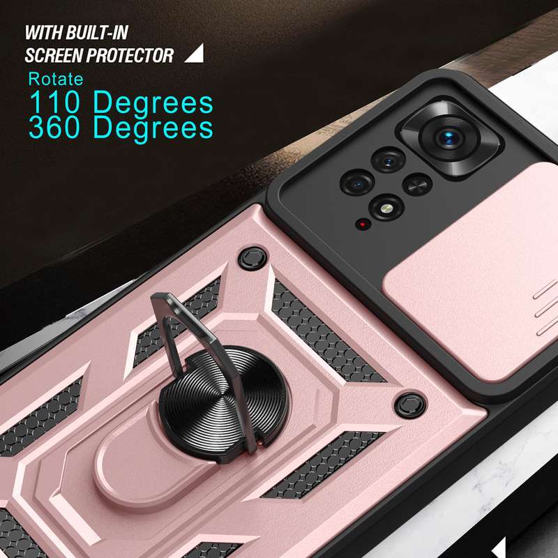 For Xiaomi Redmi Note 11 Pro Global Sliding Camera Cover Design TPU+PC Protective Phone Case(Black)