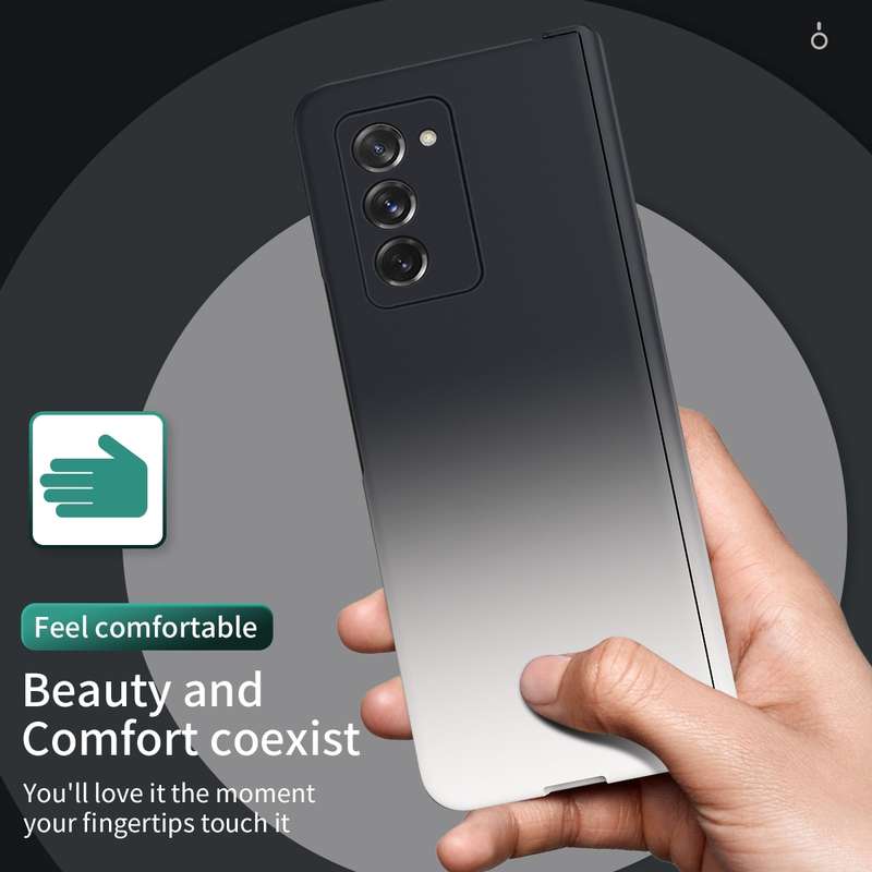 For Samsung Galaxy Z Fold2 5G Colorful Gradient Phone Case(Black White)