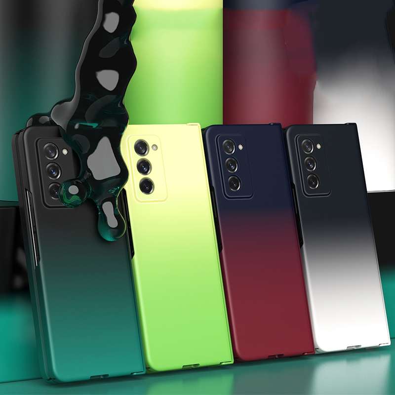 For Samsung Galaxy Z Fold2 5G Colorful Gradient Phone Case(Black White)