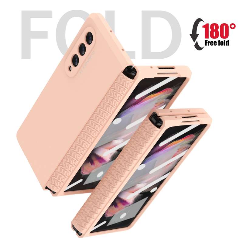 For Samsung Galaxy A73 5G Solid Color PC + TPU Protective Case with Holder & Card Slots(Rose Gold)