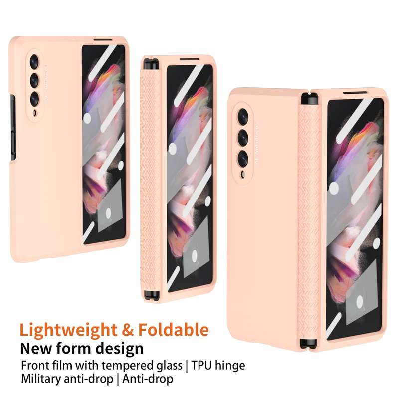 For Samsung Galaxy A73 5G Solid Color PC + TPU Protective Case with Holder & Card Slots(Rose Gold)