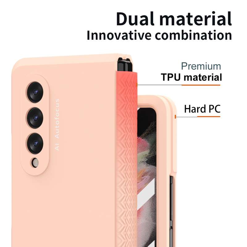 For Samsung Galaxy A73 5G Solid Color PC + TPU Protective Case with Holder & Card Slots(Rose Gold)
