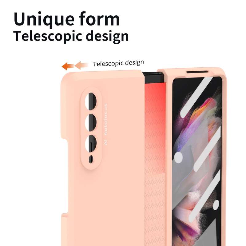 For Samsung Galaxy A73 5G Solid Color PC + TPU Protective Case with Holder & Card Slots(Rose Gold)