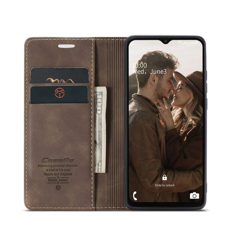 For Samsung Galaxy A73 5G CaseMe 013 Multifunctional Horizontal Flip Leather Phone Case(Coffee)