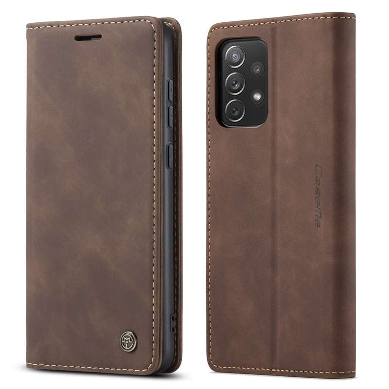 For Samsung Galaxy A73 5G CaseMe 013 Multifunctional Horizontal Flip Leather Phone Case(Coffee)
