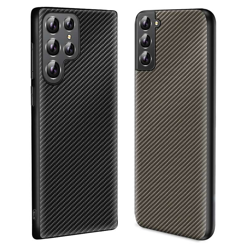 For Samsung Galaxy S22+ 5G Ultra-thin Carbon Fiber Texture Printing Phone Case(Black)