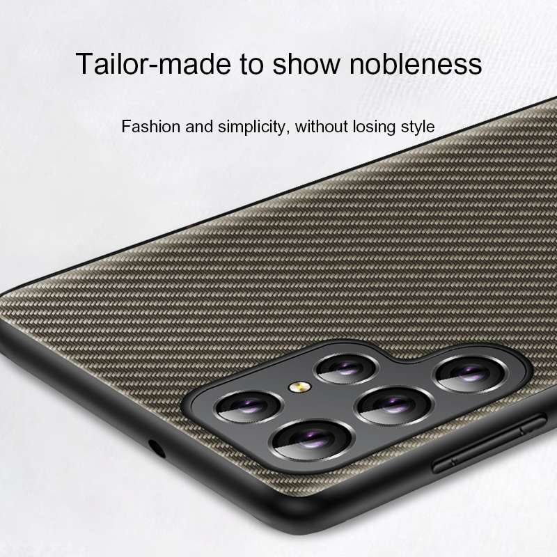 For Samsung Galaxy S22+ 5G Ultra-thin Carbon Fiber Texture Printing Phone Case(Black)