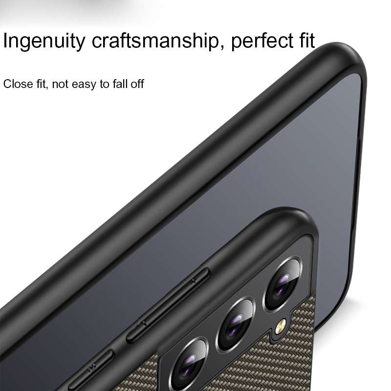 For Samsung Galaxy S22+ 5G Ultra-thin Carbon Fiber Texture Printing Phone Case(Black)
