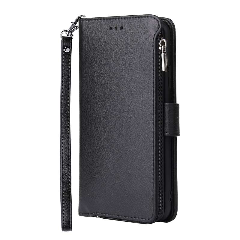 For Samsung Galaxy A30s / A50s Microfiber Zipper Horizontal Flip Leather Case(Brown)