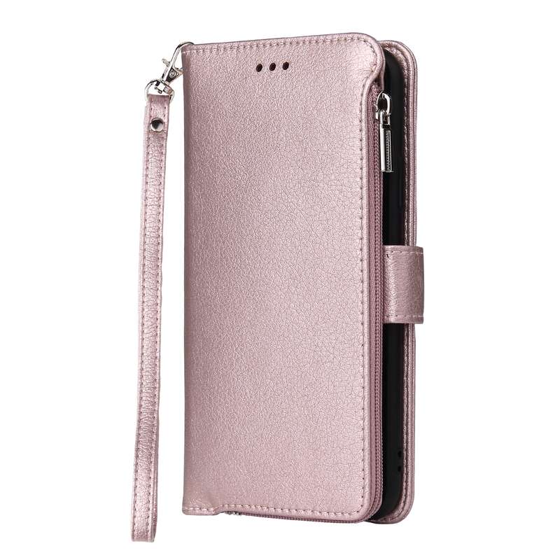 For Samsung Galaxy A30s / A50s Microfiber Zipper Horizontal Flip Leather Case(Brown)