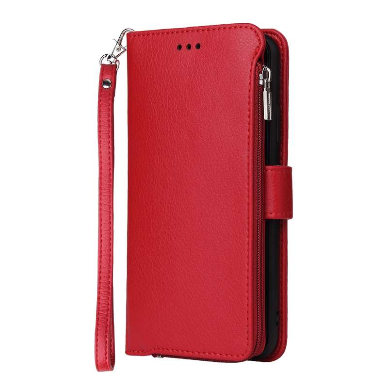 For Samsung Galaxy A30s / A50s Microfiber Zipper Horizontal Flip Leather Case(Brown)