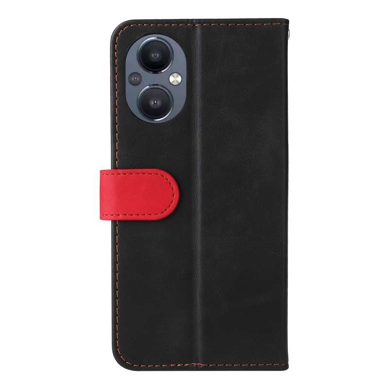 For OPPO Reno7 Z 5G / A96 5G Stitching-Color Flip Leather Phone Case(Blue)