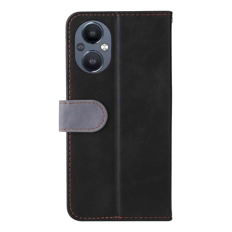 For OPPO Reno7 Z 5G / A96 5G Stitching-Color Flip Leather Phone Case(Blue)