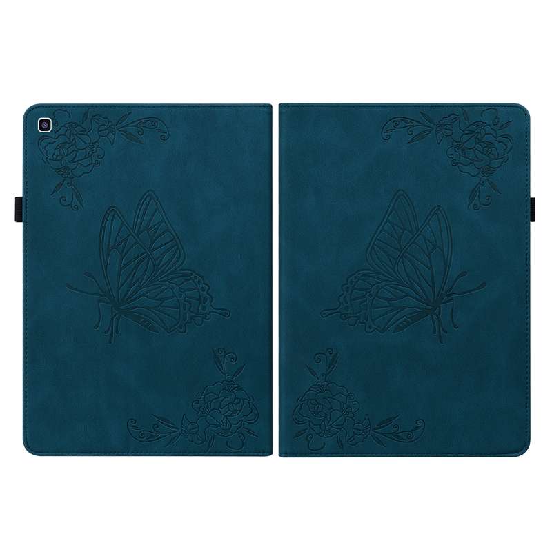 For Samsung Tab A 8.0 2019 T290/T295/T297 Butterfly Flower Embossed Leather Tablet Case(Purple)