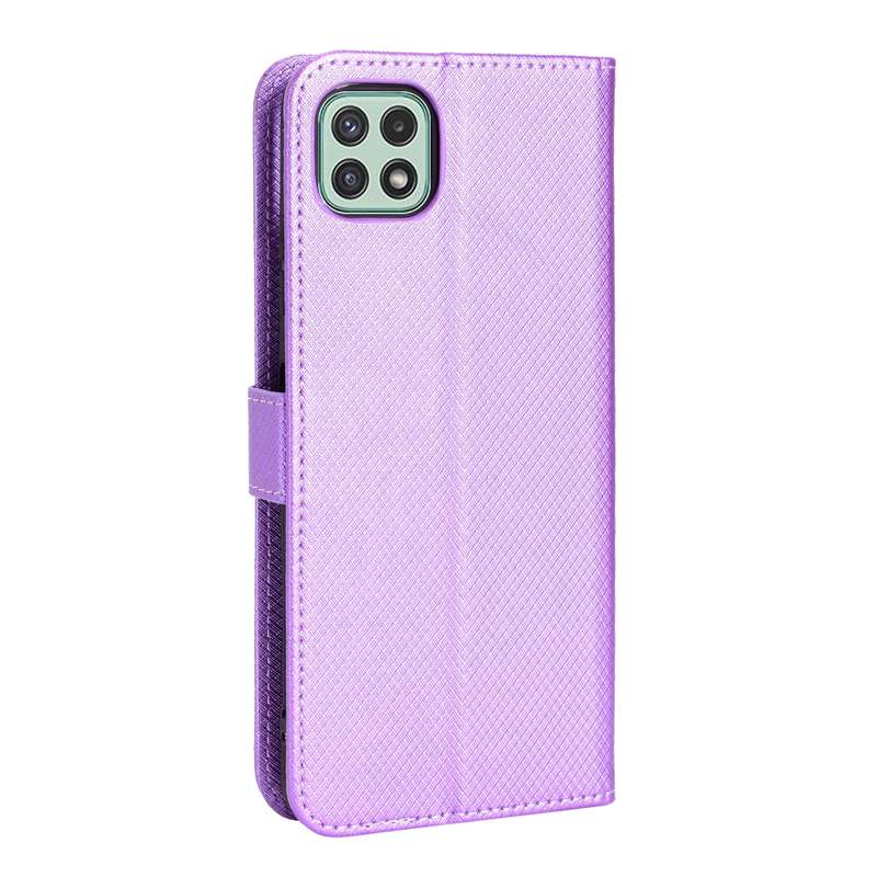 For Samsung Galaxy A22 5G Diamond Texture Leather Phone Case(Black)
