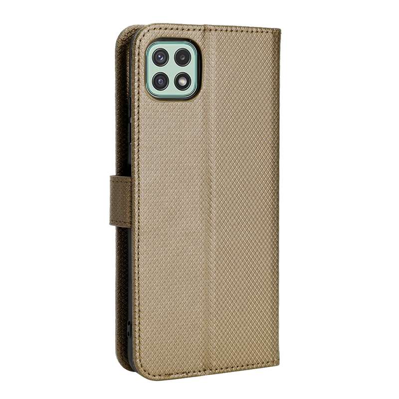 For Samsung Galaxy A22 5G Diamond Texture Leather Phone Case(Black)