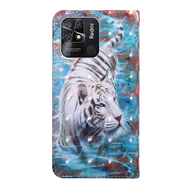 For Xiaomi Redmi 10C Global 3D Painted Pattern Leather Phone Case(Husky)