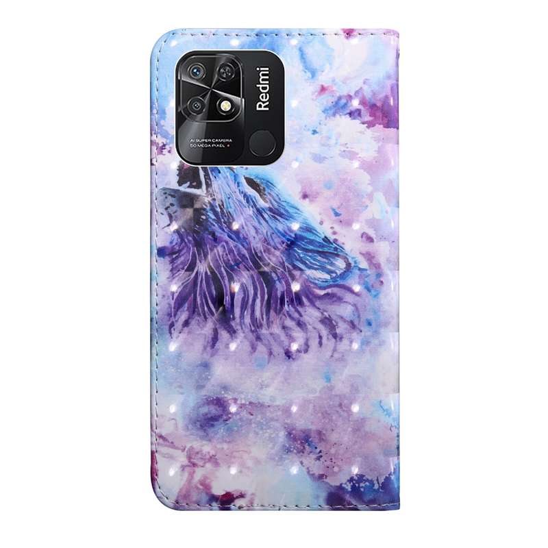 For Xiaomi Redmi 10C Global 3D Painted Pattern Leather Phone Case(Husky)