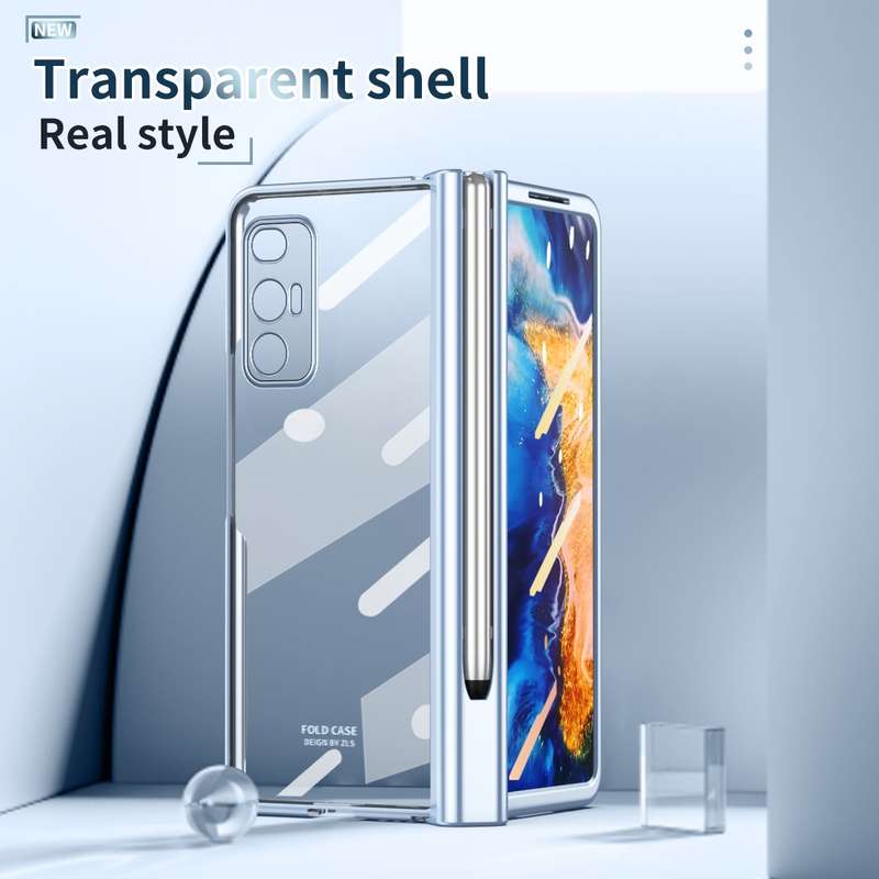For Samsung Galaxy Z Fold2 5G Full Body Electroplating Hinge Phone Case with Stylus(Gold)
