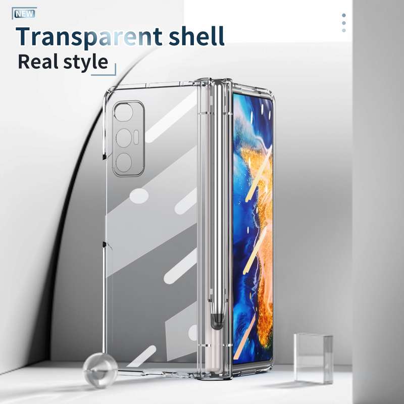 For Samsung Galaxy Z Fold2 5G Full Body Electroplating Hinge Phone Case with Stylus(Gold)
