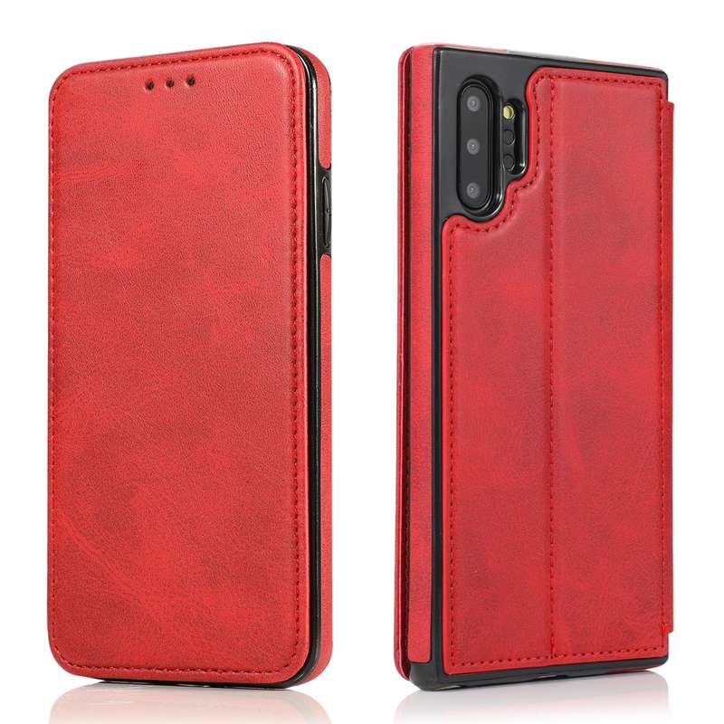 For Samsung Galaxy Note10+ Knight Magnetic Suction Leather Phone Case(Black)