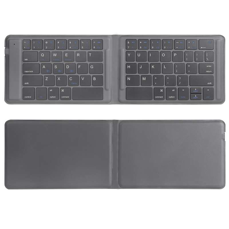G2104 Leather Foldable Bluetooth Keyboard(Grey)