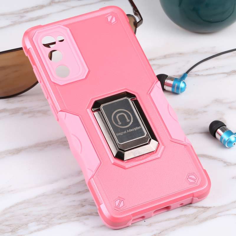 For Samsung Galaxy S20 FE Ring Holder Non-slip Armor Phone Case(Green)