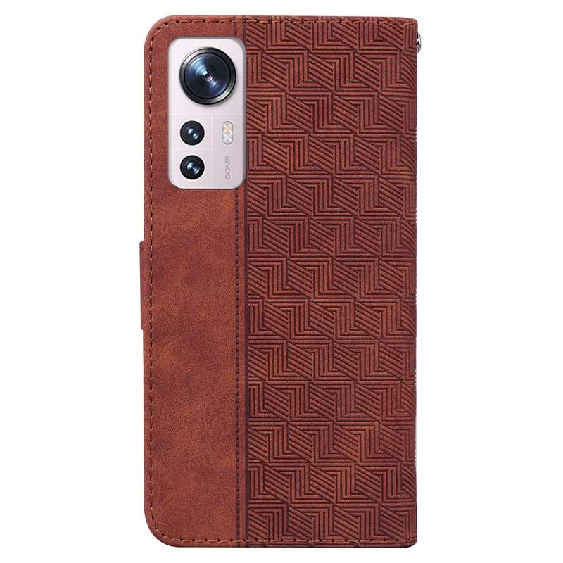 For Xiaomi 12 Lite Geometric Embossed Leather Phone Case(Red)