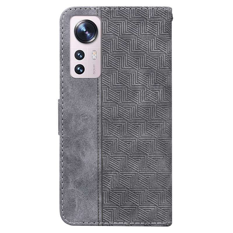 For Xiaomi 12 Lite Geometric Embossed Leather Phone Case(Red)