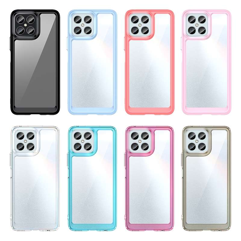 For Honor X8 Colorful Series Acrylic + TPU Phone Case(Black)
