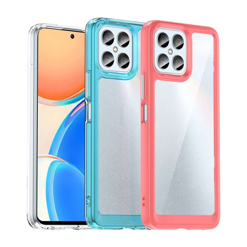 For Honor X8 Colorful Series Acrylic + TPU Phone Case(Black)